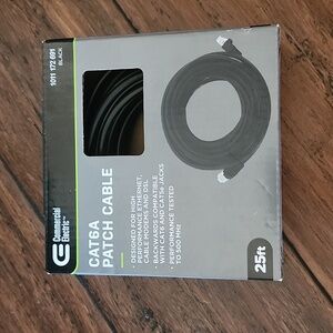 Commercial Electric CAT6A Patch Cable 25ft Black
